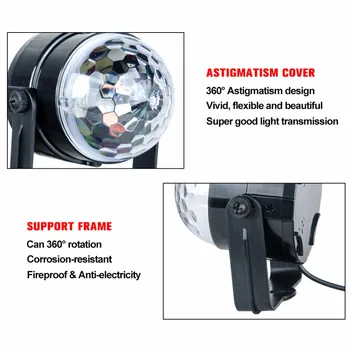 3W IR Daljinski RGB LED Crystal Magic Vrtenje Žogo Fazi Luči Z 12 Tipko Daljinskega upravljalnika 85-265V EU in ZDA UK AU Plug