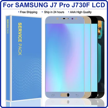 Super AMOLED Lcd Za Samsung Galaxy J7 Pro 2017 J730 J730F LCD-Zaslon Računalnike, Zaslon na Dotik, Polna Montaža Nadomestnih Delov