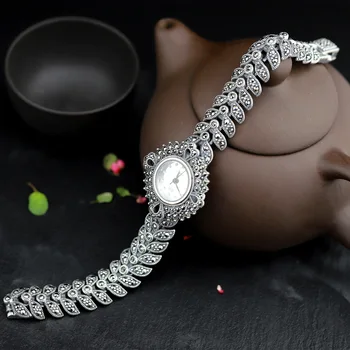 Novi elegantni poslovni 925 sterling srebro žensk jeseni zapestnica ure