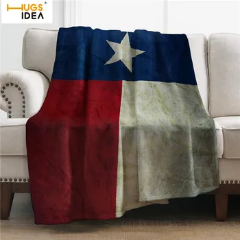 HUGSIDEA 2020 Vrgel Flis Odeja Bedspread Kavč Kavč Odeja Kritje Potnih Posteljnina Vtičnico Texas Zastavo Vzorec Toplo Odejo