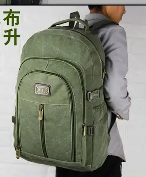 60 litrov, velike zmogljivosti, platno nahrbtnik moški retro trave nahrbtnik študent vrečko