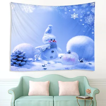 Snjegović božič natisnjeni tapiserija scene dekoracijo krpo tovarne neposredno prodajo lahko prilagodite velikost