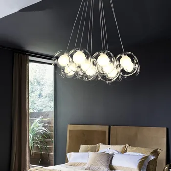 Nordijska razsvetljavo ustvarjalne osebnosti restavracija obesek lučka sodobno minimalistično dnevna soba lučka spalnica barve, stekla mehurček svetlobe