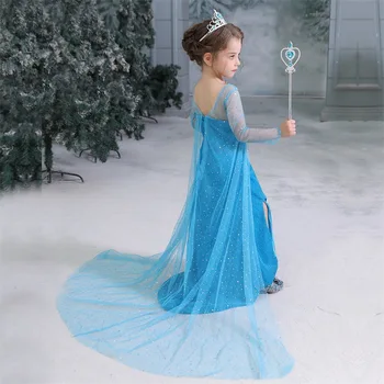 Dekleta Elsa Princesa Obleko Otroci Cvet Kostum Nastavite Snow Queen 2 Elza Otrok Rojstni Dan Noč Čarovnic Fancy Stranka Obleko Cosplay
