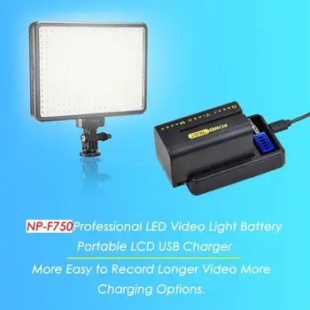Novi NP-F750 NP-F770 NPF770 NPF750 Baterija+LCD USB Polnilec za LED Video Luč Yongnuo Godox YN300Air II YN300 III YN600 L132T