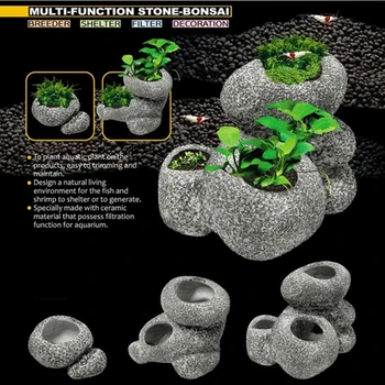 Keramični Akvarij Kamen Rock Ornament, Vode, Rastlin Bonsaj Pot Fish Tank Kamen Dekoracijo Zavetje Ribji Zarod Dekorativni Frnikole