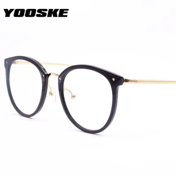 YOOSKE Jasno, Okrogla Očala Okvirji za Ženske Modni Pregleden Optična Očala Ženski Prevelik Očala za Kratkovidnost Okvir Unisex