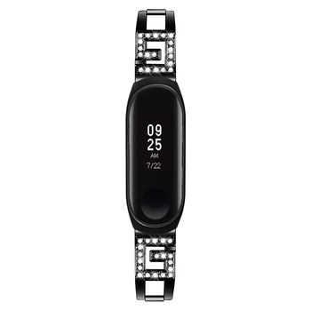 Za Xiaomi Mi Pasu 5 Watch Band Luxucy G Vzorec Nosorogovo Zapestje Pašček Iz Legiranega Jekla Zamenjava Pasu Pasu Z Okvirjem Za Ženske