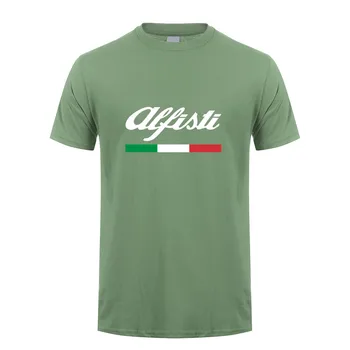 Alfa Romeo Majica s kratkimi rokavi Moški zgornji deli oblačil Nove Modne Kratek Rokav Alfisti T-shirt Tees Mans Tshirt LH-069