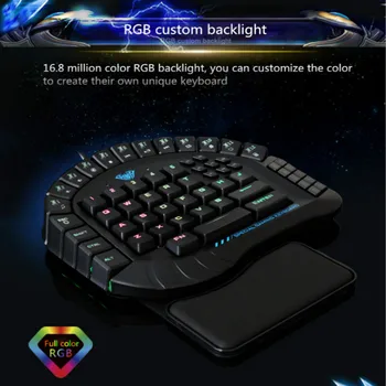 AULA Eno Roko Gaming Mehanska Tipkovnica Modro Stikalo 30 Tipke RGB Osvetlitev Tipkovnice Prenosni Mini Master Tipkovnico za PC Gamer