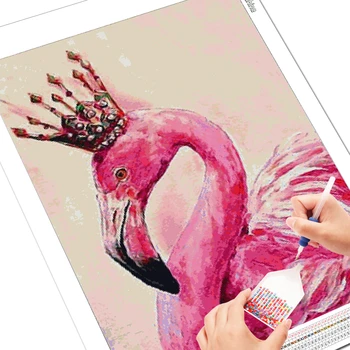 EverShine Diamond Slikarstvo 5D Flamingo Navzkrižno Šiv Diamond Mozaik Živali Okrasnih Umetnosti Vezenje Needlework Dekor Za Dom