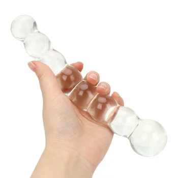 Prostate Massager Sex Igrače za Ženske Analni Čep 8 Kroglice Steklene Butt Plug Crystal