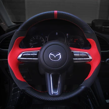 Za Mazda 3 Axela 2020 Črni Usnjeni DIY Avto Volan Kritje Avto Dodatki