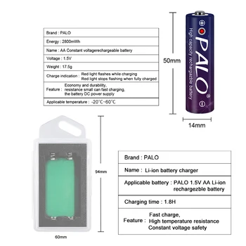 PALO Baterije AA 1,5 v baterije 2A 2800mwh za 1.5 Volt Baterias Bateria Baterije za Igrače Elektronski termometer