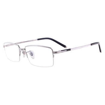 Moški Čistega Titana Očala Pol Platišča Velike Pravokotne Očal Okvir Za Predpisovanje Leč Kratkovidnost Branje Multifokalna
