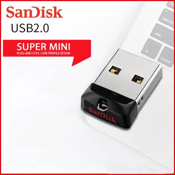 SanDisk bliskovni pogon pen drive black mini USB 8GB 16GB 32GB 64GB USB 2.0 pendrive USB flash drive Podporo Uradni Preverjanje
