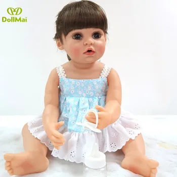 DollMai bebe prerojeni sladko dekle dvojčka novorojenčka lutke polni silikona vinil dojenček rodi punčko za otroke darilo kopanje igrače