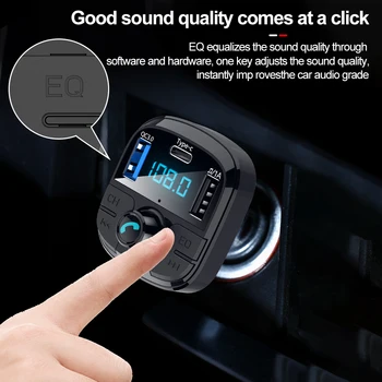 Avto MP3 Player, FM Oddajnik USB Hitri Polnilnik Tipa C Polnjenje Bluetooth Za Jaguar XF XE X-E Vrsto XJ Kitara E Tempo Dodatki