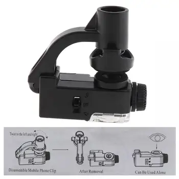 Prenosni Večnamenski 90X Mobilni Telefon Vpenjanje Mikroskop z LED Svetlobo in UV Detektorji Ponarejenih za Starinsko Cenijo