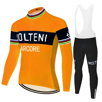 Retro MOLTENI kolesarski dres 2020 poletje pomlad quick dry uniforme ciclismo hombre Moški 20 D gel blazinico moške kolesarske hlače