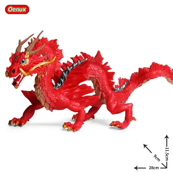 1Pcs Otrok živali model igrača Simulacije Kitajski Zmaj Zlato Rdeči Zmaj Smaug Flying Blue Dragon Model igrače darila za otroke