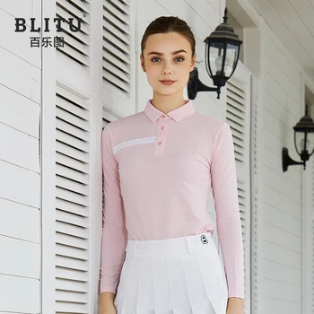 Golf Wear Ženske Dolg Rokav Športnih T-Shirt Pomlad Moda Priložnostne Belovrati Golf Polo Majica Ženske T-Shirt