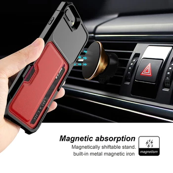 Večfunkcijsko PU Avto Magnetne Denarnih Imetnik Vgrajeno Ohišje Za iPhone X XS XR XS Max 6s 7 8 6 Plus Kartice Licenčne Denarnice Flip Pokrov