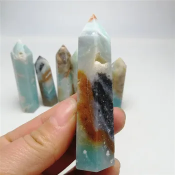 1pcs Debelo naravno modrem nebu stolp quartz karibi kristali kalcita točke za dekoracijo za prodajo