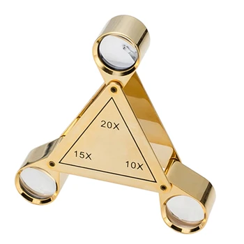 Trikotnik Zložljive Lupo 10X 15X 20X Zlatar Optika Loupes Povečevalno Steklo