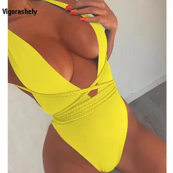 Seksi Rdeče En Kos Kopalke Ženske Trdna Kopalke 2019 Push Up Poletje Plaža Obrabe Brazilski Kopalke Monokini Bodysuit