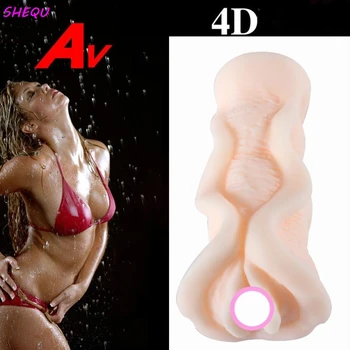 Erotično 4D Masturbators Realistična Vagina Muco Masturbacija Sex Igrača Za Moške Usposabljanje Motnje Ejakulacije Penis Sesanju Seks Igrače