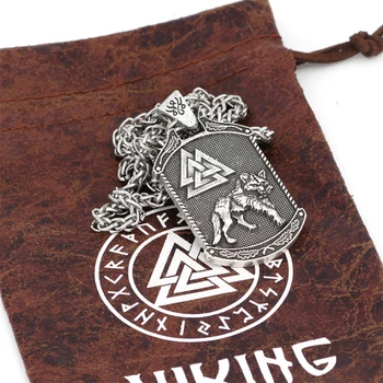 Viking Odin Logotip Svetu Drevo, Ogrlico, Obesek, Moški Volk Pribor Iz Nerjavečega Jekla Verige Retro Moda Nakit Darilo Dropshipping