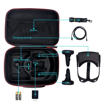 Trdi EVA Torbici Potovanja Zaščitna Vreča za Shranjevanje Box torbico Torbica za Oculus Quest 2 VR Slušalke in Pribor