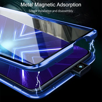 Magnetni Filp Telefon Primeru Čast 9x Dvojno Stranicami vitrina Za Huawei Honer 9X 9 X Premium Globalni Kritje Na Honor9x Stk 