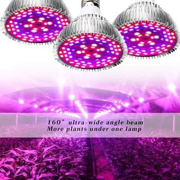 E27 Led Grow Light Bulb Celoten Spekter 50 W Raste Žarnice Luči za Rastline Phytolamp Notranji Vrt Hydroponic Cvet Šotor Polje