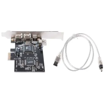 PCI-e 1X IEEE 1394A 4 Vrata(3+1) Firewire Sim Adapter 6-4 Pin Kabel Za Namizni RAČUNALNIK M2EC