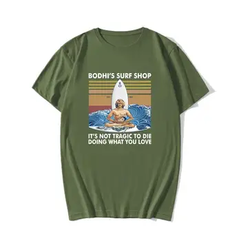 FLC bombaž Bodhi je Surf Shop majica s kratkimi rokavi moški Smešno tiskanja Kratek Rokav tees o-vratu moških oblačil priložnostne T-Shirt off white summer 2020