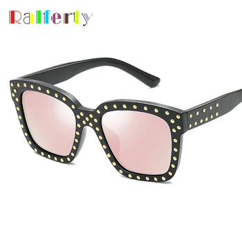 Ralferty Oversize sončna Očala Ženske Moški Steampunk Očala Velika Črna sončna Očala Proti UV Zakovice Hip Hop Očala Oculos X1291