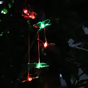 Barva LED Spreminjanje Solar Wind Chime Svetlobe Viseče Dekoracije za Poroke, Božič Nepremočljiva Prostem Vrt Sončne Svetlobe Darila