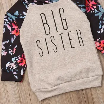 Baby Dekleta Velika Sestra In Mali Sestra Tekmo Cvetlični Oblačila Top Majica Jumpsuit Romper Obleka, Obleke