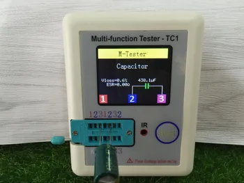 TC Tranzistor Tester TFT Diode Triode Kapacitivnost LCR Meter ESR NPN PNP MOSFET Test Vgrajeno baterijo