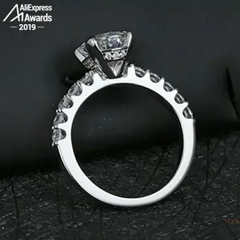 8*10 mm S925 Fine Nakit sterling srebrni prstan Lab-ustvarili diamond Karat 4Cs poroko predlog sanje