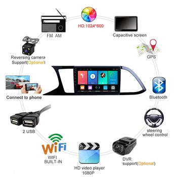 9-Palčni Avto Radio Večpredstavnostna Android 8.1 Video Predvajalnik Navigacija GPS Za Seat Leon 3 2012 - 2020 2din autoradio ŠT dvd