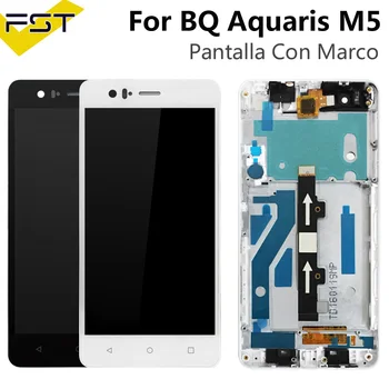 Za BQ Aquaris M5 LCD Zaslon Z Zaslonom na Dotik Zaslon Za BQ M5 Digitzer Montaža Z Okvirjem LCD Panel Tactil Con Marco