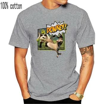 Smešno Moški majica s kratkimi rokavi Ženske novost tshirt Shrek Osel! T-Shirt