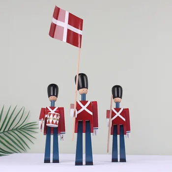 Nordijska danski Vojak Leseni Okraski, Ustvarjalna Doma Otroke Model Hiša Dekoracija Lutka Dekoracijo Ročno izdelan iz Masivnega Lesa