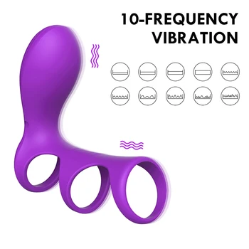 10 Frekvenca APP Brezžični Daljinski z vibriranjem Penis Rokav Obroč Vibrator Butt Plug Vibrator Za Moške Odrasle Spolnih Igrač Za Moške Petelin Rokav