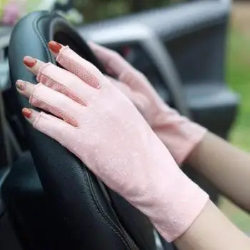 Poletje za zaščito pred soncem Fingerless Rokavice Pol-prsti Kratek Anti-Uv Ultra Tanek Kolesarjenje Prst Čistega Bombaža Vožnje Rokavice
