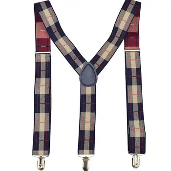 120cm Moški/ženske Suspender 3,5 cm mozaik Naramnice z zaponko Y-Nazaj sivo Oklepaji Elastična 100 cm 110 cm
