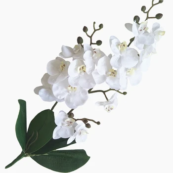 JAROWN Umetno Pravi Dotik Latex Metulj Orhideja Flores 3 Veje 15 Glavo Pasu Listov Ponaredek Cvet Poroko Dekor Doma Odlikovanja